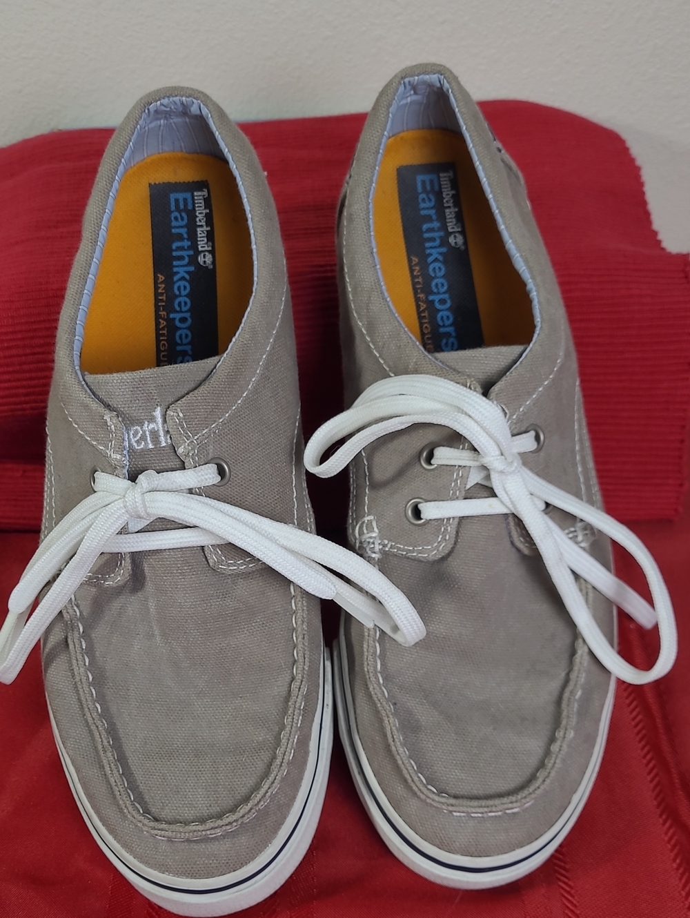 Timberland Earthkeepers Men's Union Wharf Taupe Canvas Boat Shoes